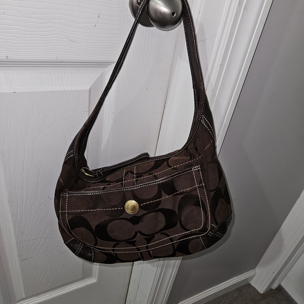 Vintage Coach Dark Brown Hobo Shoulder Bag